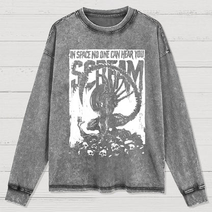 In Space No One Can Hear You Washed Long Sleeve Tee