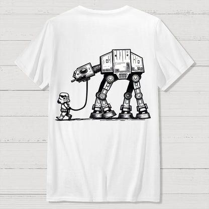 Galactic Robot Dog-Planetary Battles Front And Back Printing Geek T-Shirt