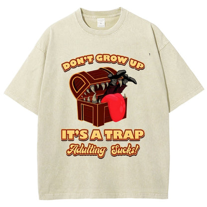 Don't Grow Up It's A Trap Vintage Distressed T-shirt