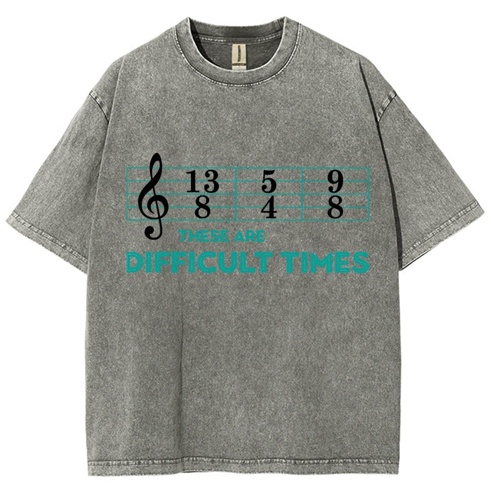 Music Difficult Times Vintage Distressed T-shirt