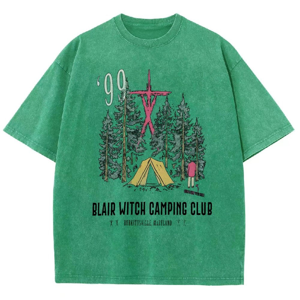 Witch Camping Vintage Distressed T-shirt