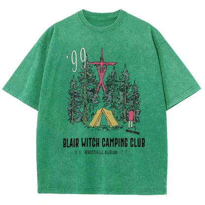 Witch Camping Vintage Distressed T-shirt
