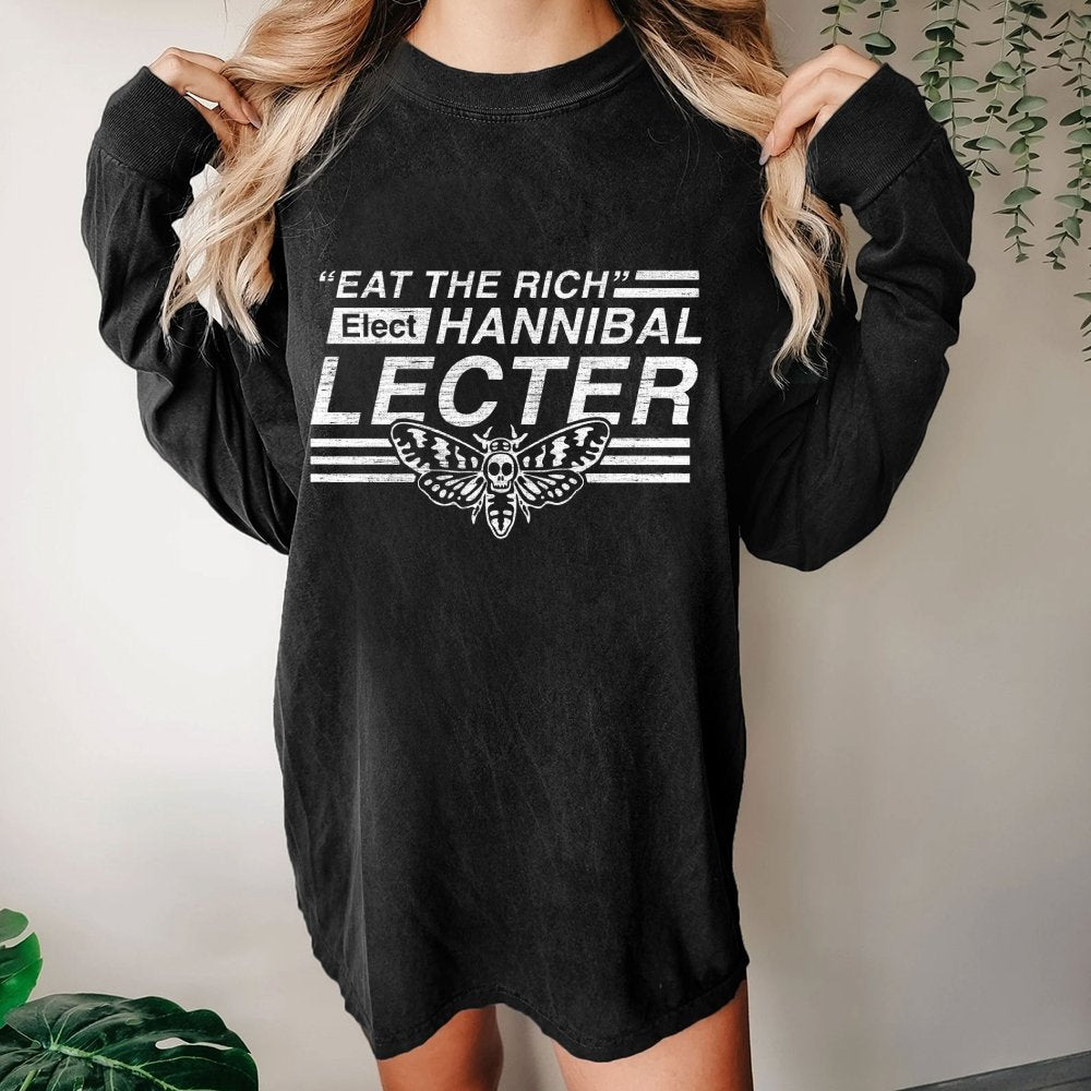 Eat The Rich Washed Long Sleeve Tee