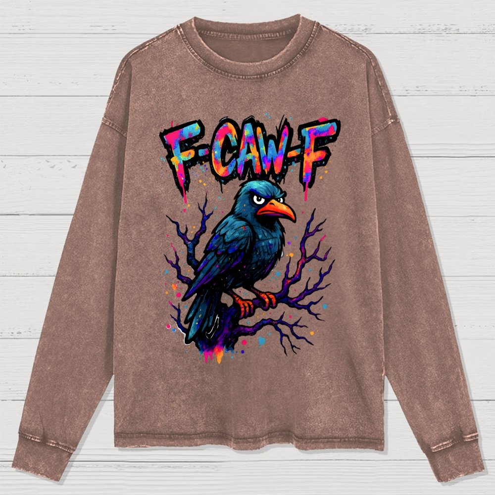 F-Caw-F Raven Washed Long Sleeve Tee