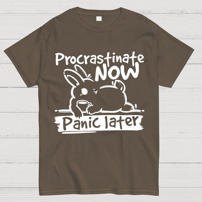 Bunny Procrastinate Now Geek T-Shirt