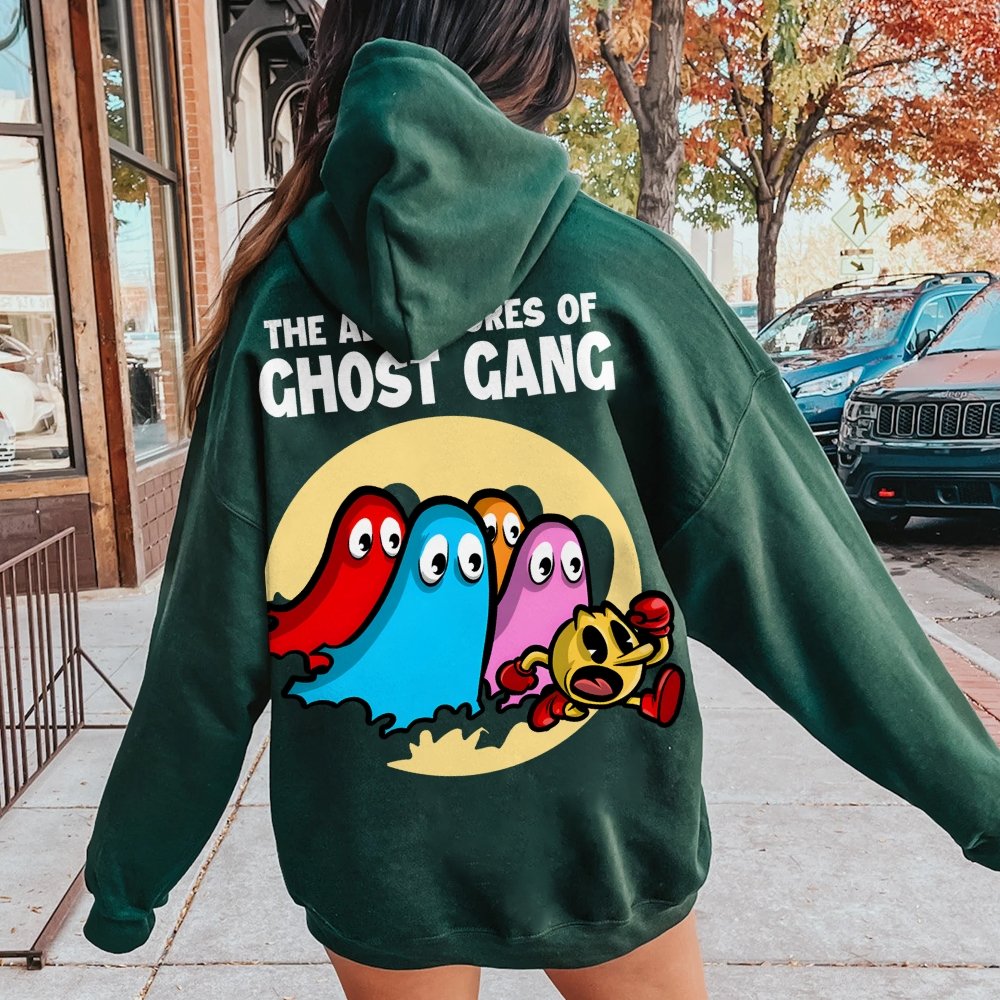 The Adventures Of Ghost Gang Printed Back Cotton Hoodie