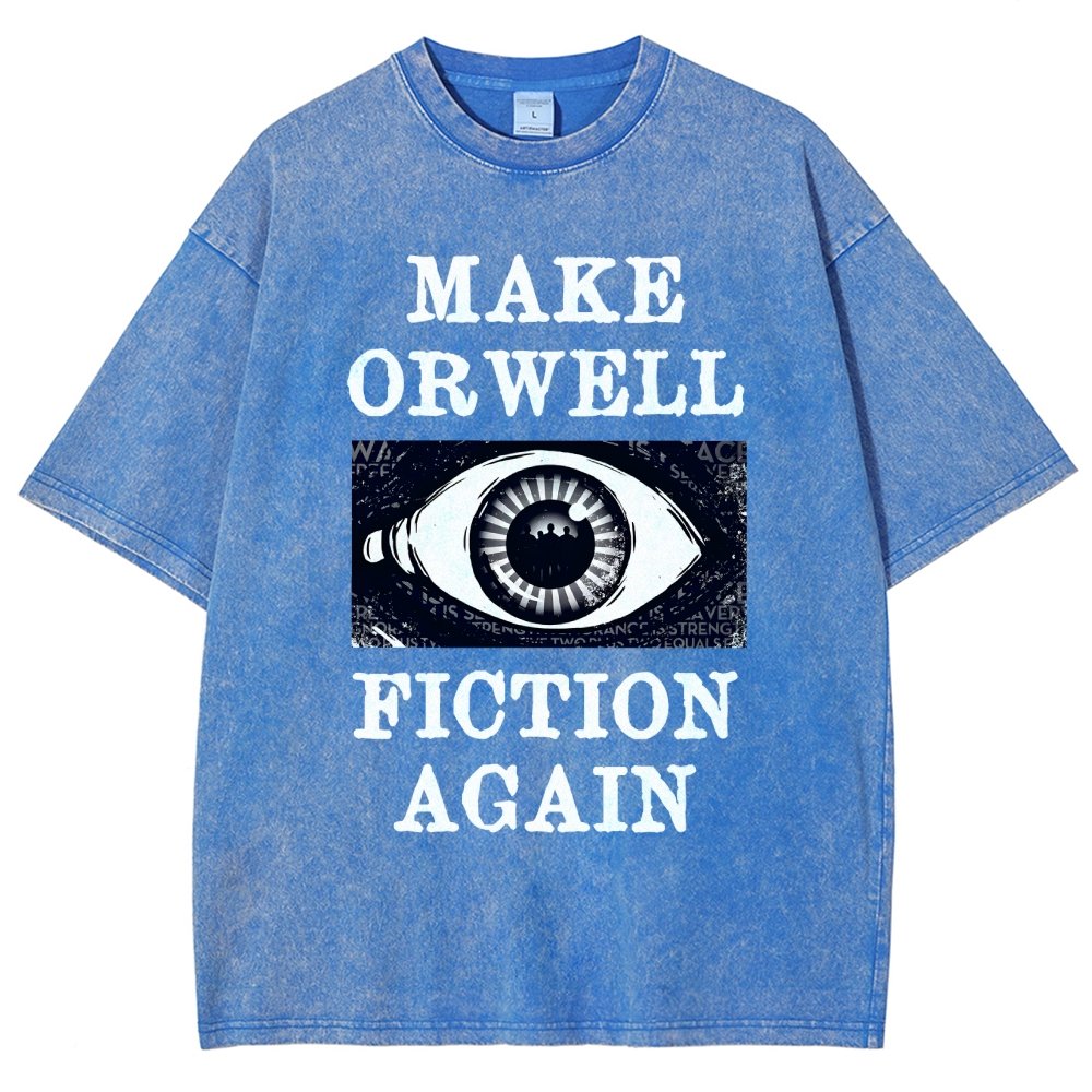 Make Orwell Fiction Again Vintage Distressed T-shirt
