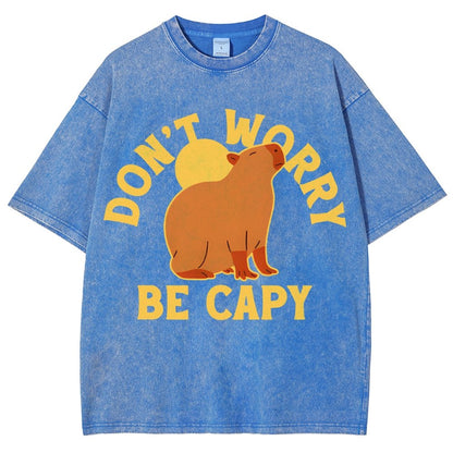 Don't Worry Be Capy Vintage Distressed T-shirt