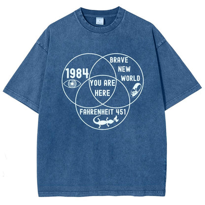Funny Dystopian Venn Diagram Vintage Distressed T-shirt