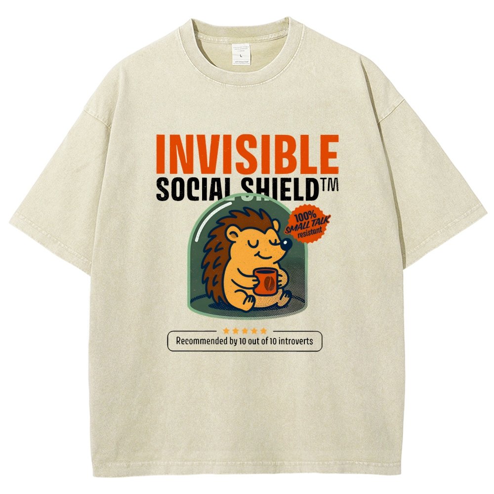 Invisible Social Shield Vintage Distressed T-shirt