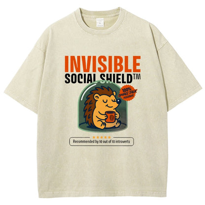 Invisible Social Shield Vintage Distressed T-shirt