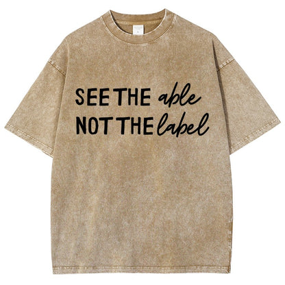 See the Able Not the Label Autism Vintage Distressed T-shirt