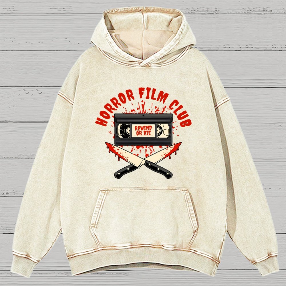 Horror Film Club Vintage Distressed Hoodie