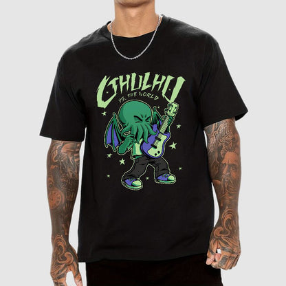 Cthulhu Playing Guitar Geek T-Shirt