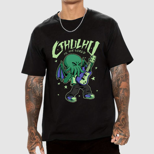 Cthulhu Playing Guitar Geek T-Shirt