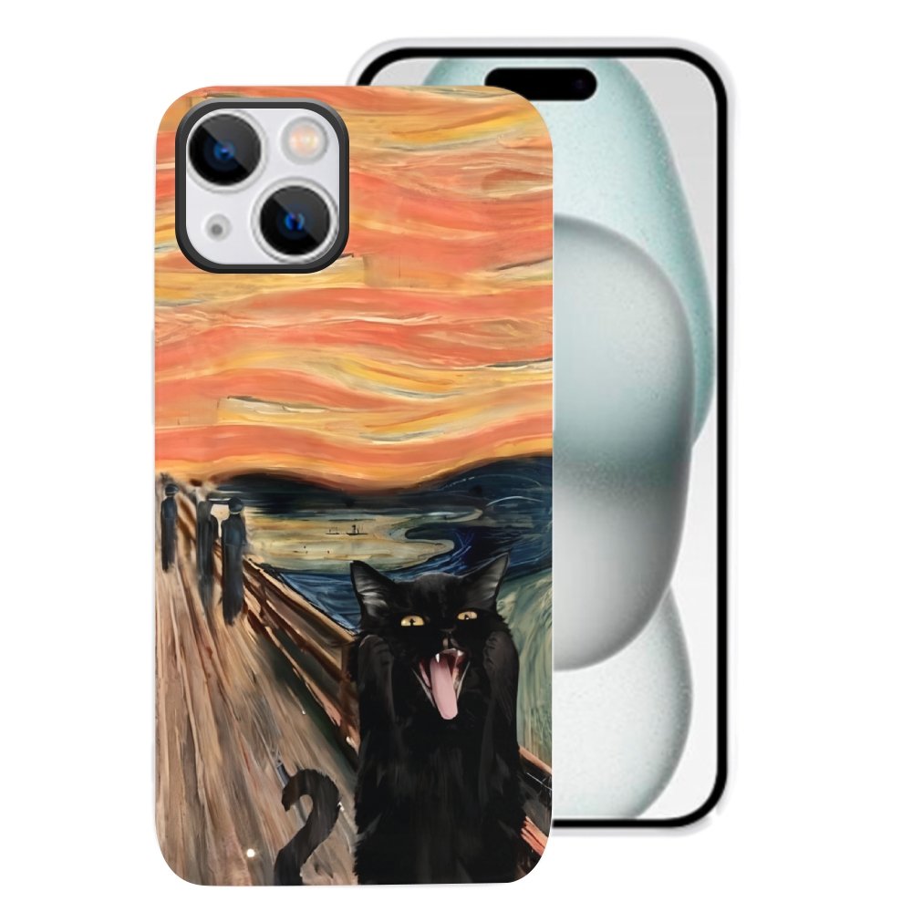 Black Cat Screams Phone Cases