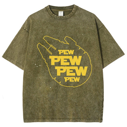 Pew Pew Starship Vintage Distressed T-shirt