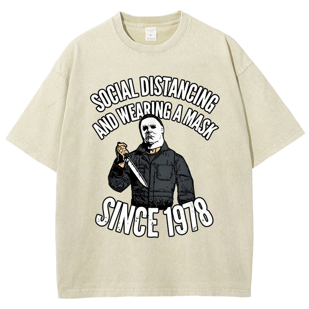 Maintain Social Distance Vintage Distressed T-shirt