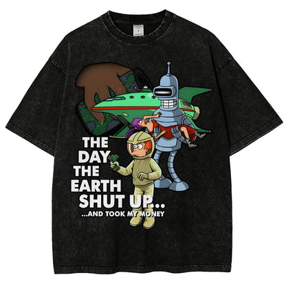 The day the earth shut up... Vintage Distressed T-shirt