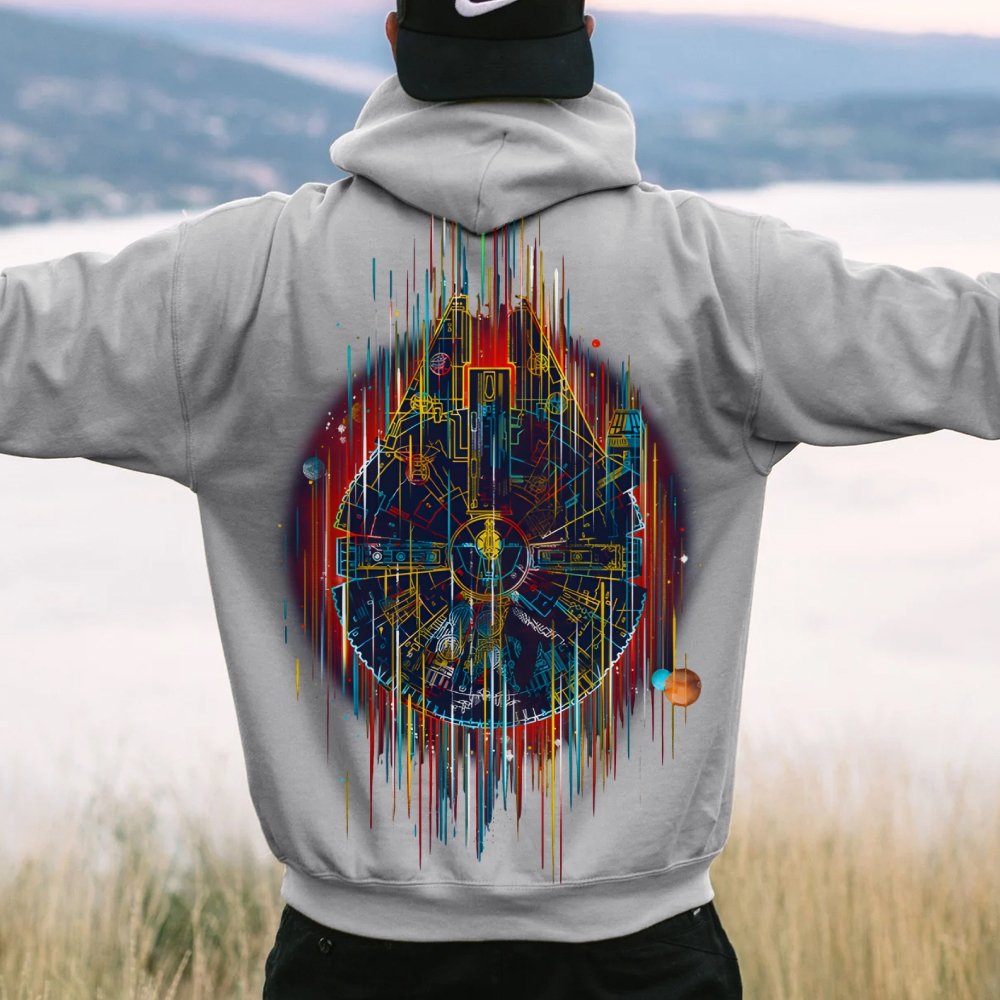 The Neon Falcon Printed Back Cotton Hoodie
