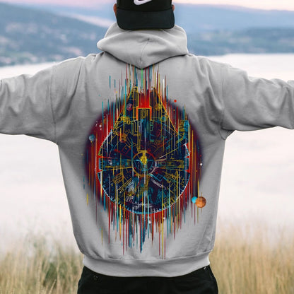 The Neon Falcon Printed Back Cotton Hoodie