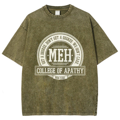 College of Apathy Vintage Distressed T-shirt