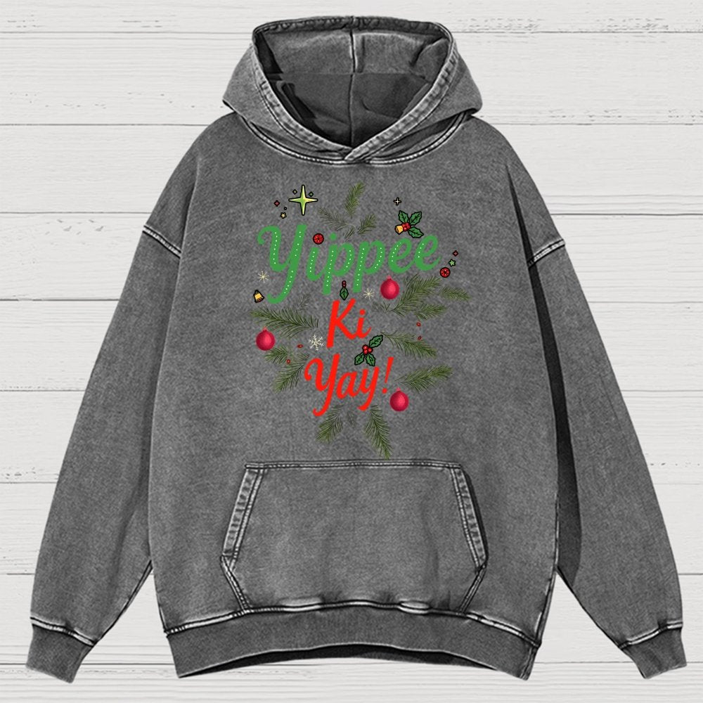 Yippee Ki Yay Vintage Distressed Hoodie