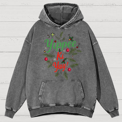 Yippee Ki Yay Vintage Distressed Hoodie
