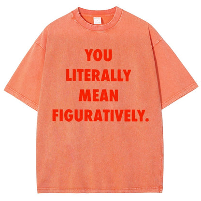 Grammar Police Literally vs. Figuratively Vintage Distressed T-shirt