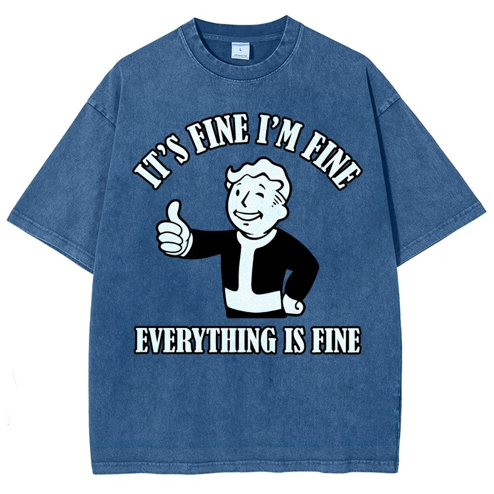 Its Fine Im Fine Everything Is Fine Vintage Distressed T-shirt