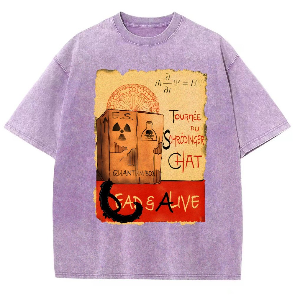 Tournee Du Schrodinger Chat Vintage Distressed T-shirt