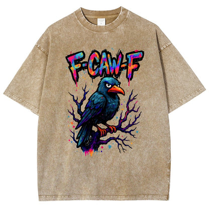F-Caw-F Raven Vintage Distressed T-shirt