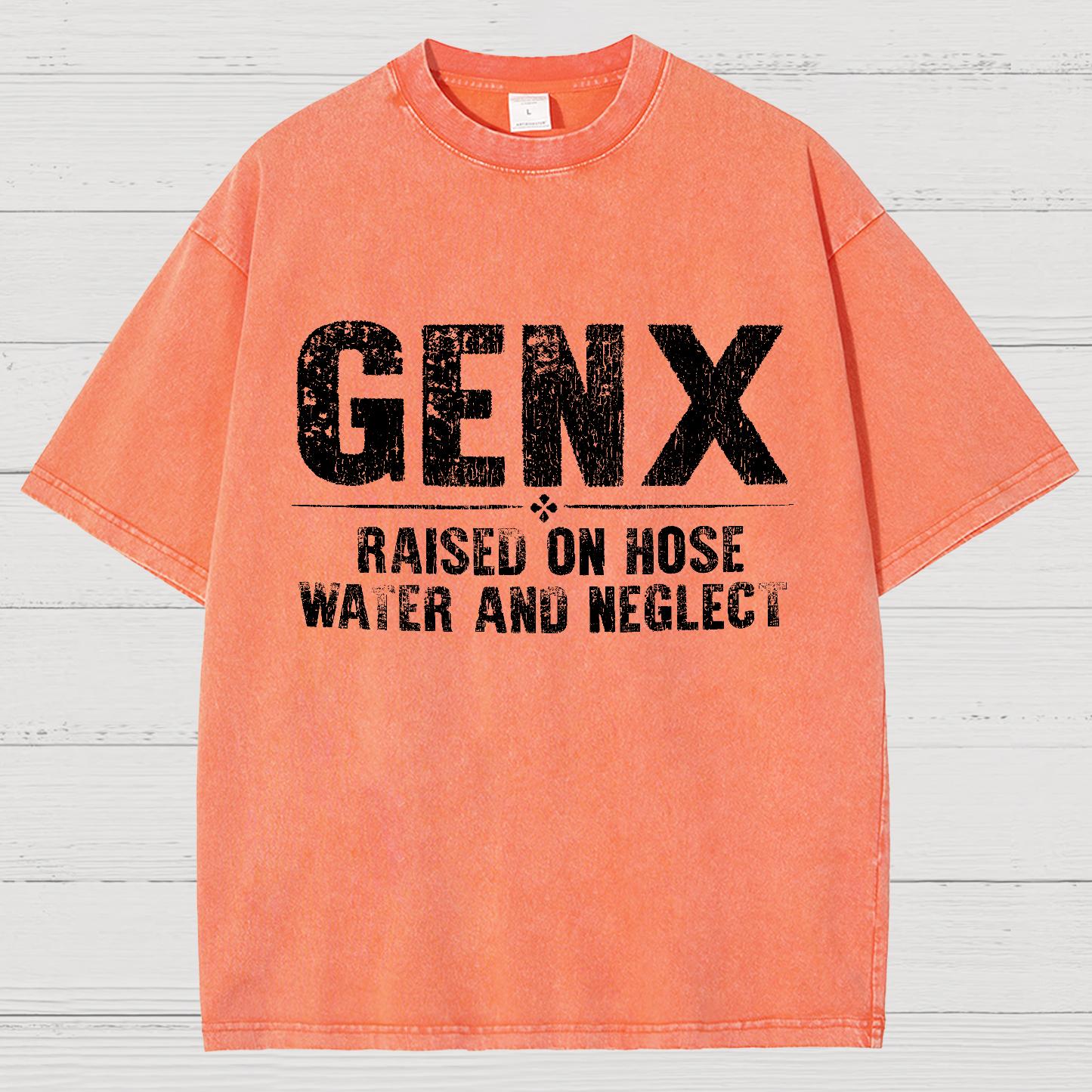 Gen X Raised On Hose Water And Neglect Vintage Distressed T-shirt