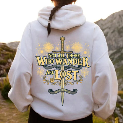 I Might Be Lost Printed Back Unisex Cotton Hoodie