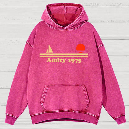 Seaside Town 1975 Vintage Distressed Hoodie