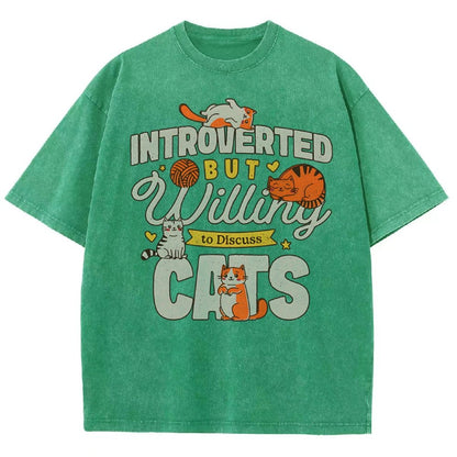 Willing to Discuss Cats Vintage Distressed T-shirt