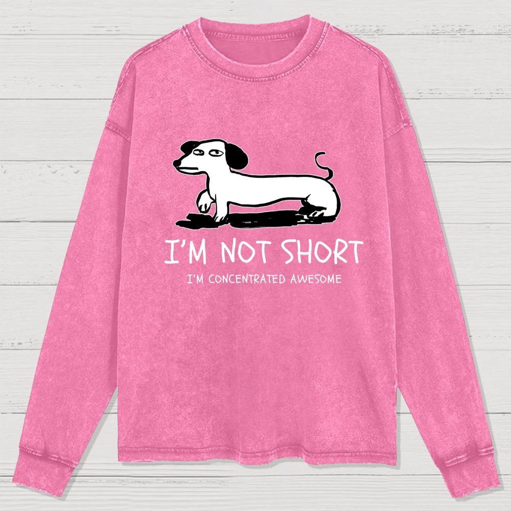 I'm Not Short Washed Long Sleeve Tee