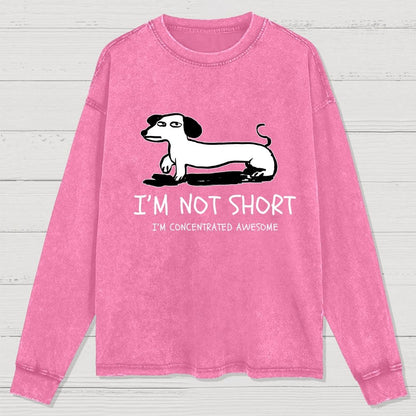 I'm Not Short Washed Long Sleeve Tee