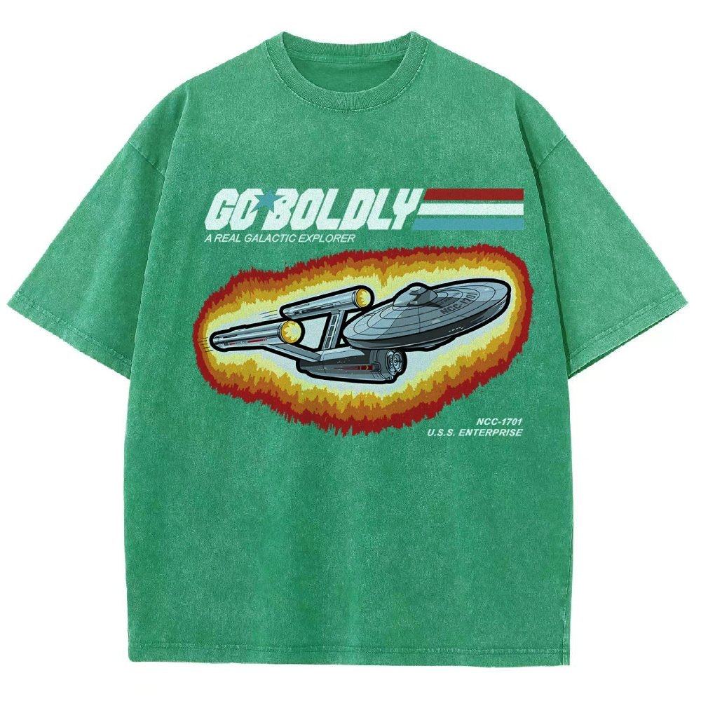 Go Boldly - A Real Cosmic Explorer Vintage Distressed T-shirt