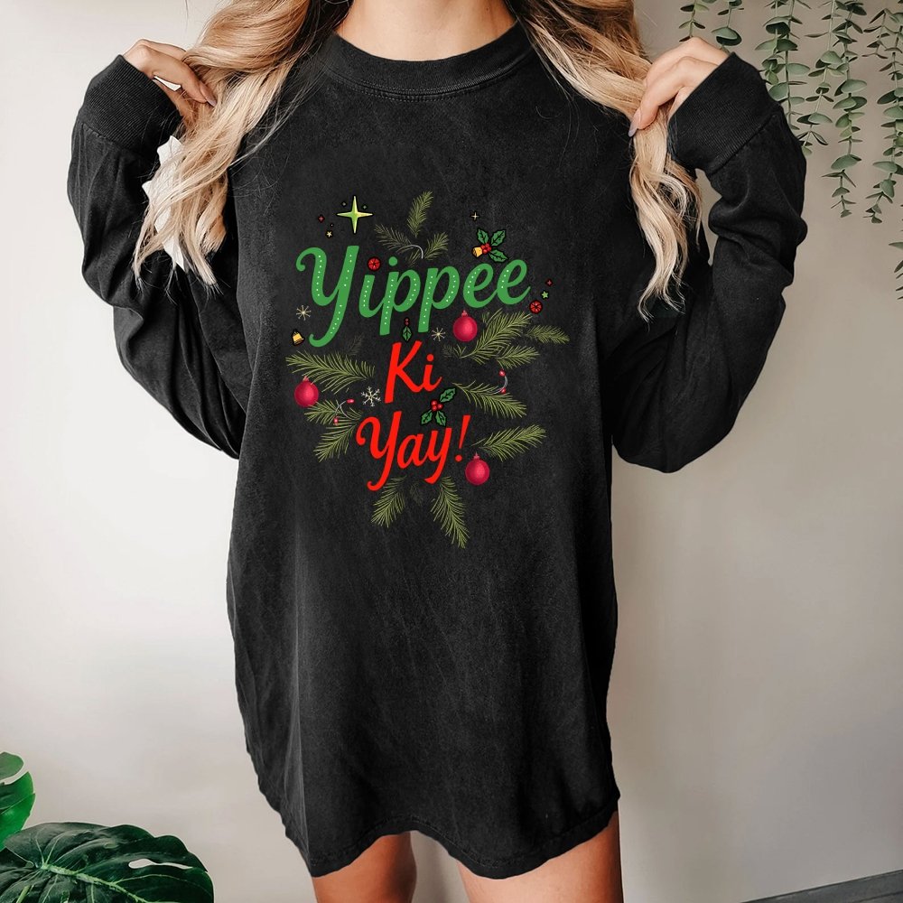 Yippee Ki Yay Washed Long Sleeve Tee