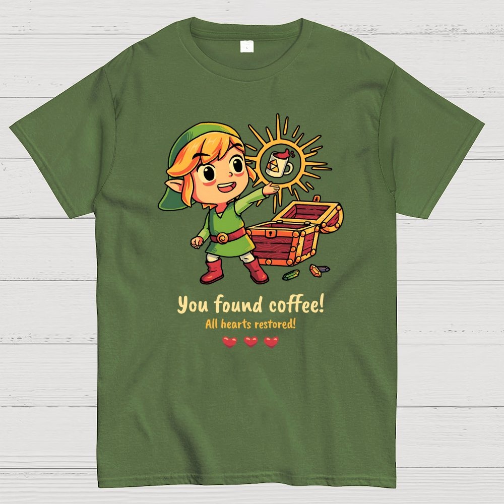 You Found Coffee All Hearts Restored  Funny Gaming Geek T-Shirt