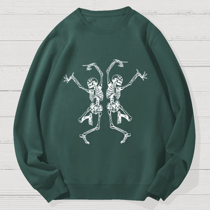 Dancing Skeleton Halloween Geek Cotton Sweatshirt