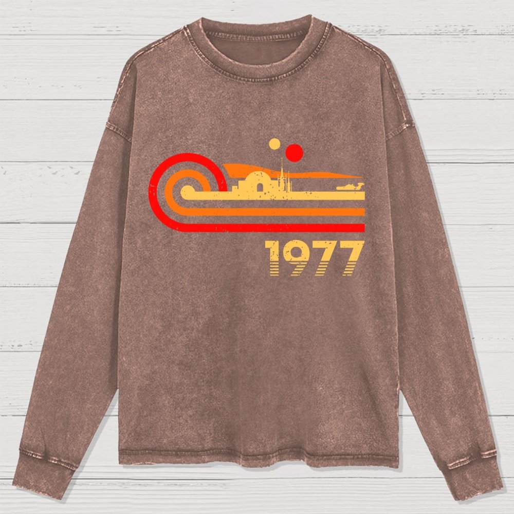 Retro Vintage Desert Planet Washed Long Sleeve Tee