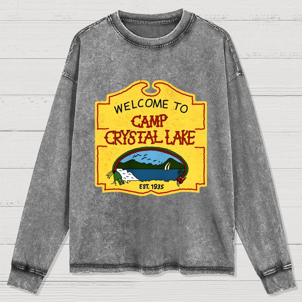 Welcome To Mystic Lake Washed Long Sleeve Tee
