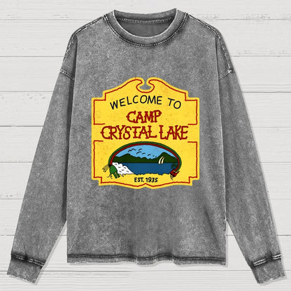 Welcome To Mystic Lake Washed Long Sleeve Tee