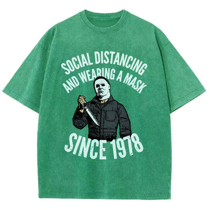 Maintain Social Distance Vintage Distressed T-shirt