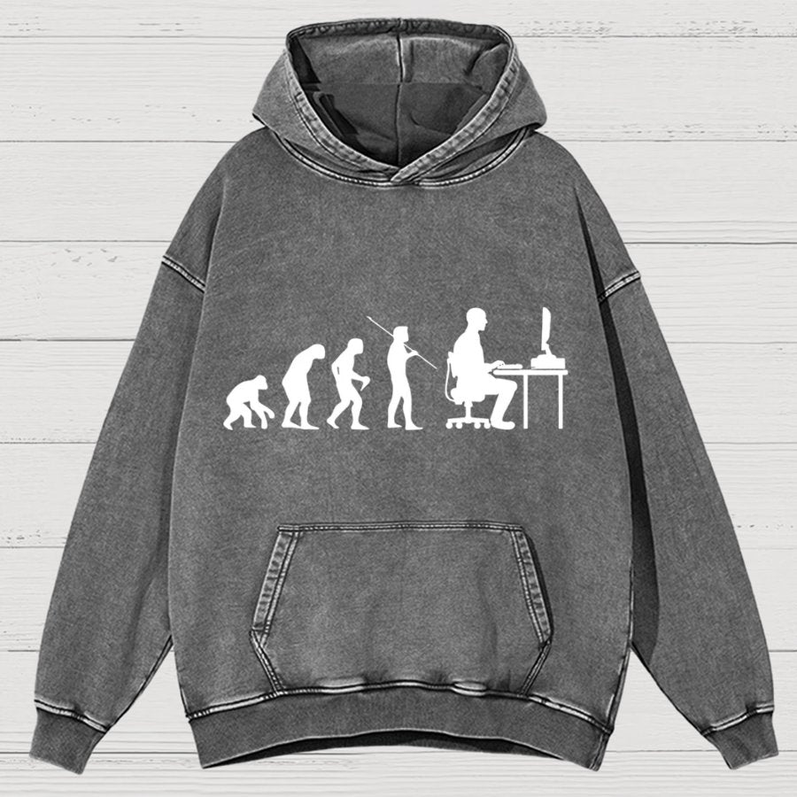 Computer Worker Evolution Shirt, Programmer Vintage Distressed Hoodie
