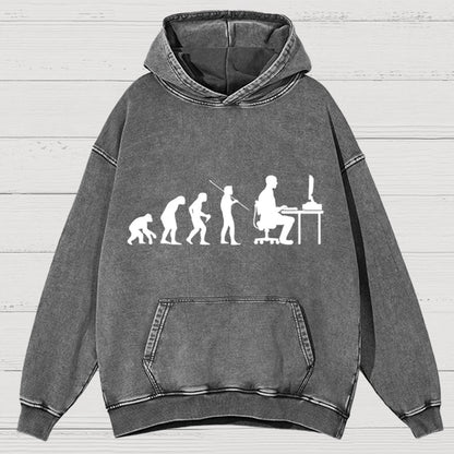 Computer Worker Evolution Shirt, Programmer Vintage Distressed Hoodie