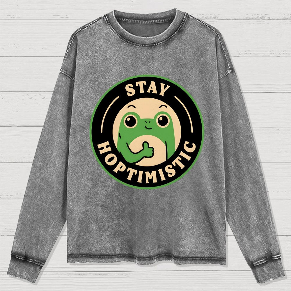 Stay Hoptimistic Washed Long Sleeve Tee