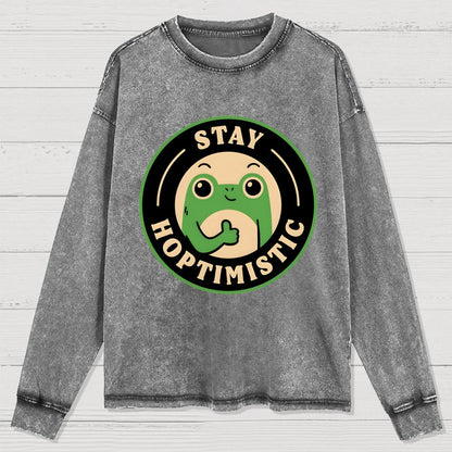 Stay Hoptimistic Washed Long Sleeve Tee